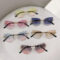 Cat eye gradient rimless sunglasses