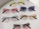 Cat eye gradient rimless sunglasses