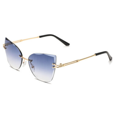 Cat eye gradient rimless sunglasses