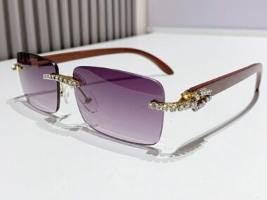 diamond rectangle rimless sunglasses