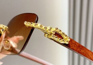 diamond rectangle rimless sunglasses