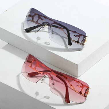 rimless metal frame eyeglasses