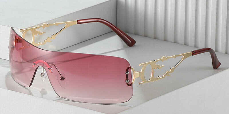 rimless metal frame eyeglasses