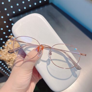 Titanium Oval Blue Light Glasses