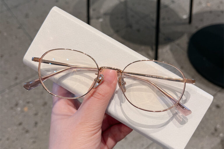 Titanium Oval Blue Light Glasses