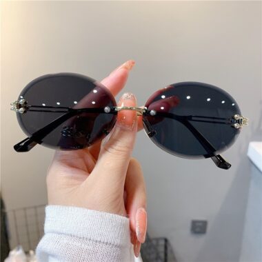 Frameless Oval Gradient Sunglasses