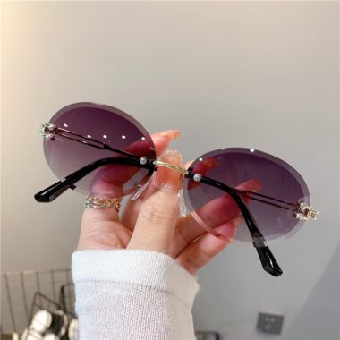 Frameless Oval Gradient Sunglasses
