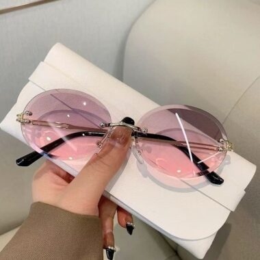 Frameless Oval Gradient Sunglasses
