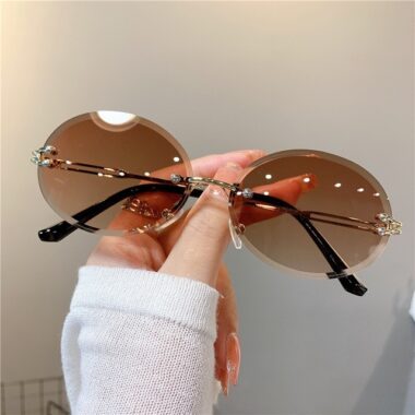 Frameless Oval Gradient Sunglasses