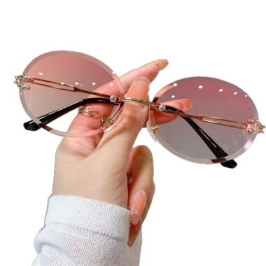 Frameless Oval Gradient Sunglasses