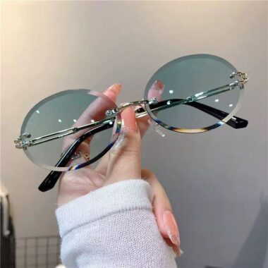 Frameless Oval Gradient Sunglasses
