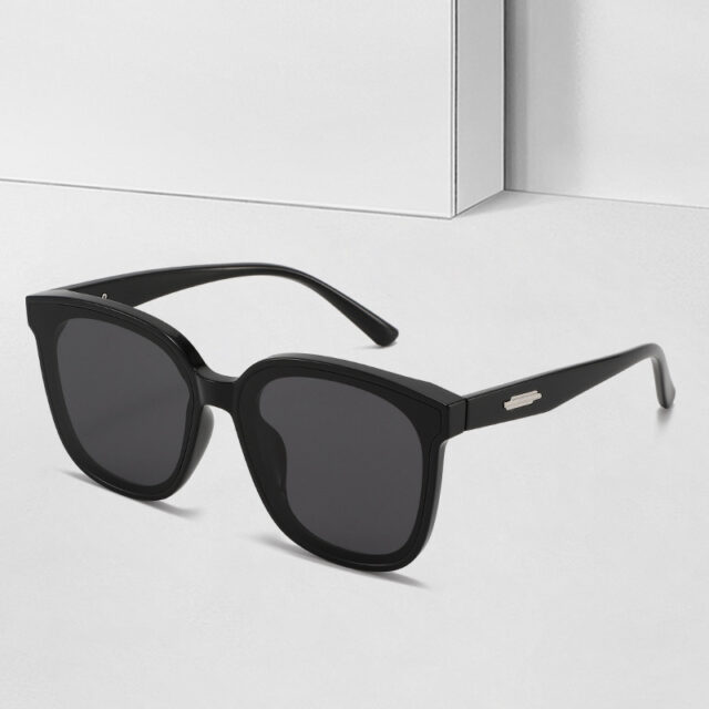 Black Polarized Sunglasses Oversized Face-Slim