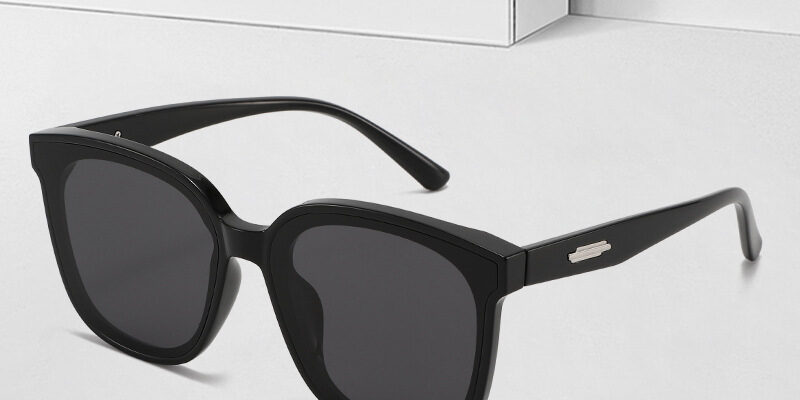 Black Polarized Sunglasses Oversized Face-Slim