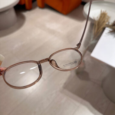 XM6835 Tea-Colored Round Titanium Eyeglass