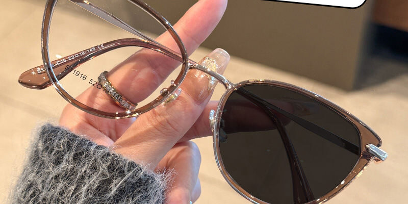 cat eye metal eyeglasses frame