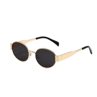 Vintage gold oval metal sunglasses