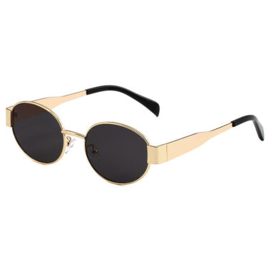 Vintage gold oval metal sunglasses
