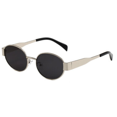 Vintage gold oval metal sunglasses